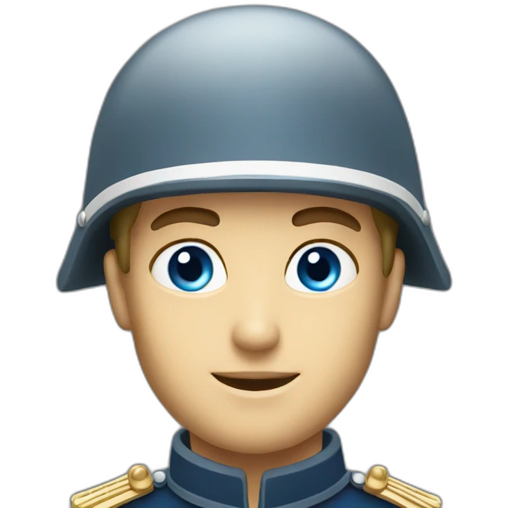 Blue eyed French soldier emoji