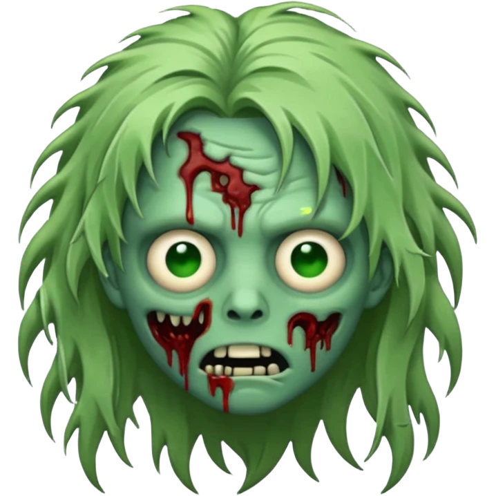 Emoji de zumbi de cabelo longo emoji
