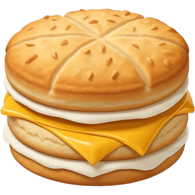 McDonald's style plain biscuit, round, golden, fluffy emoji