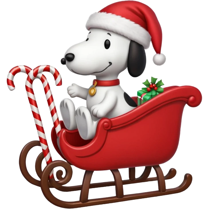 snoopy christmas on santa sleigh  emoji