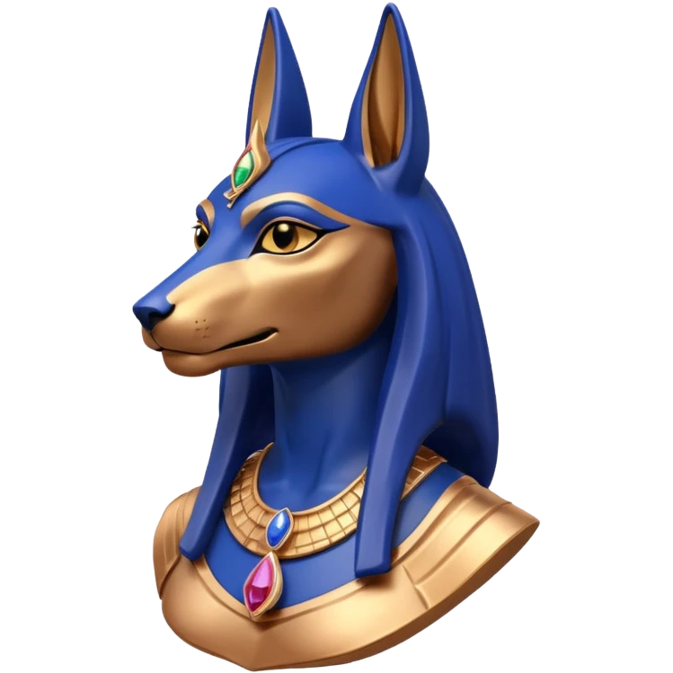 Proud Black, lapis rose gold, and woman anubis statue posed  emoji
