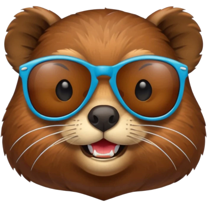 Beaver with sunglasses  emoji