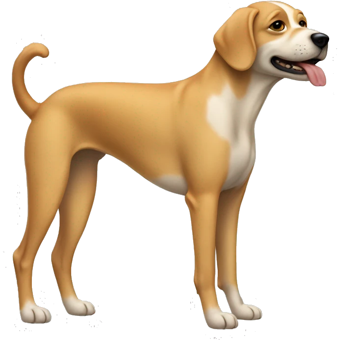 Dog body with human head emoji