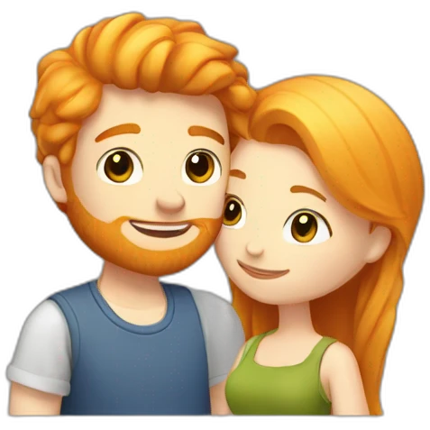 Romance between a ginger girl and blonde guy emoji