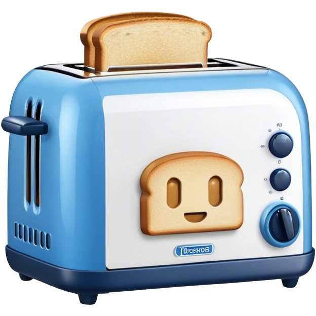 toaster, front view, blue color emoji