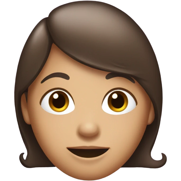Girl with brown hair as an eggplant  emoji
