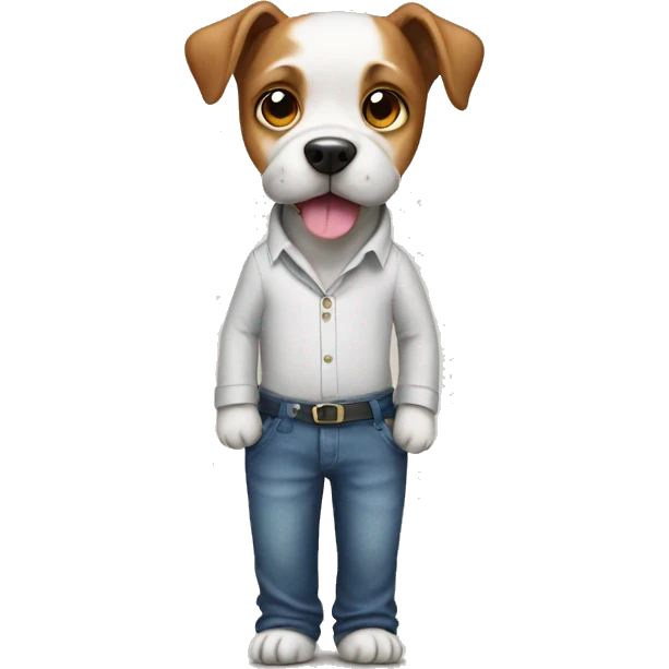 Dog wearing pants emoji