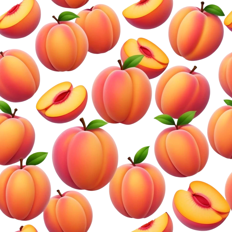 peach fruit with exaggerated curves, playful and juicy emoji