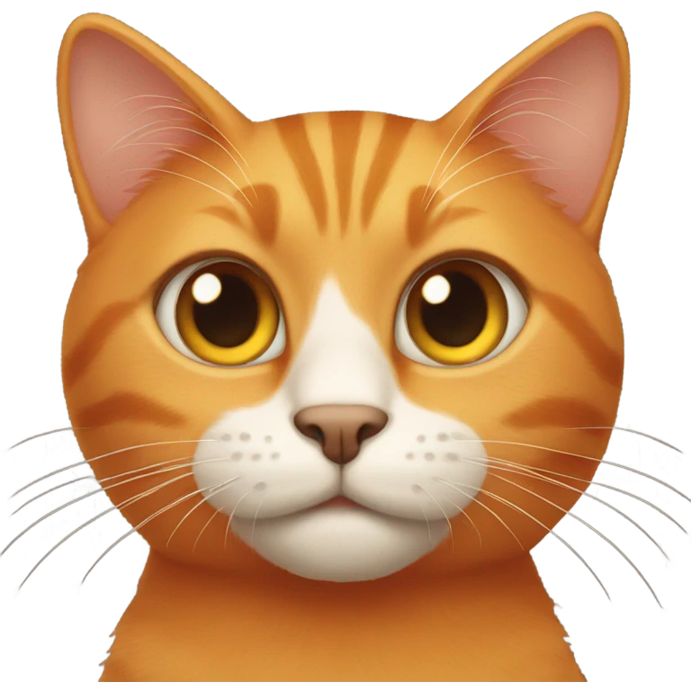 Orange cat with brown eyes,  emoji