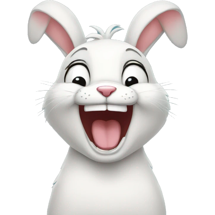 rabbit laughing crazily with tears emoji
