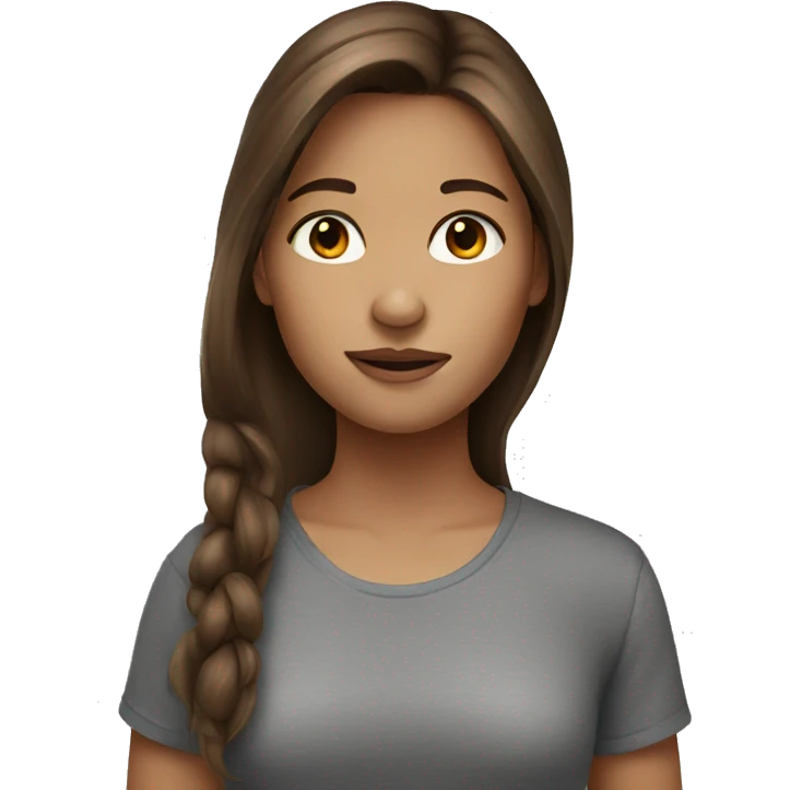 girl with brown hair portrait emoji