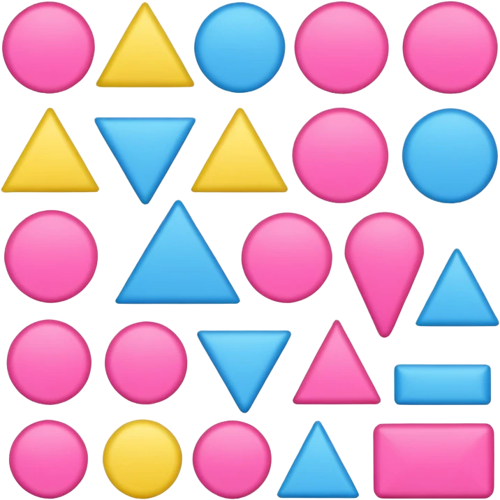A collection of pink and blue and yellow shapes emoji