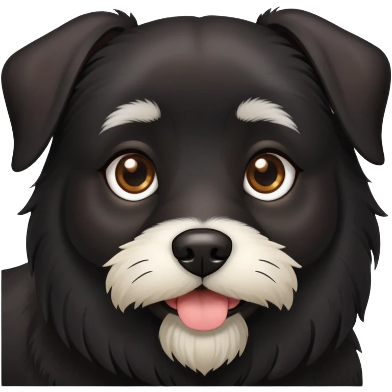 Black female dog with a beard emoji