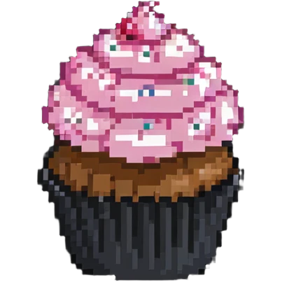 cupcake with pink icing emoji