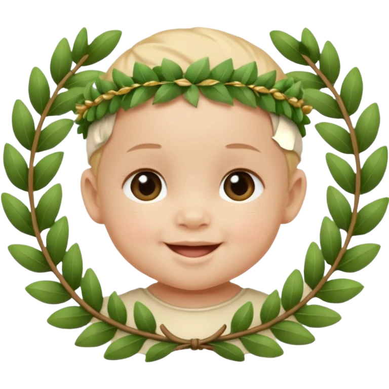 baby wearing laurel wreaths emoji