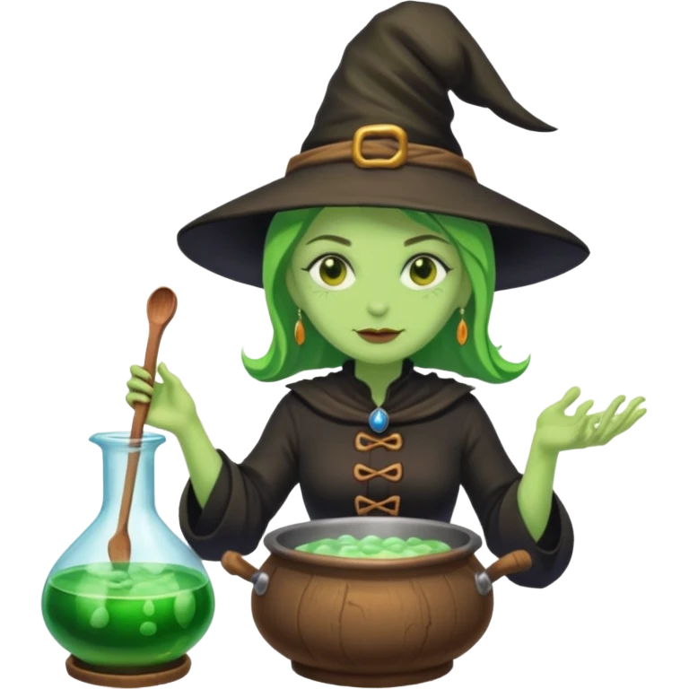 green witch cooking potion emoji