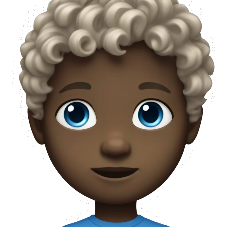 Toddler boy with wavy hair and blue eyes emoji