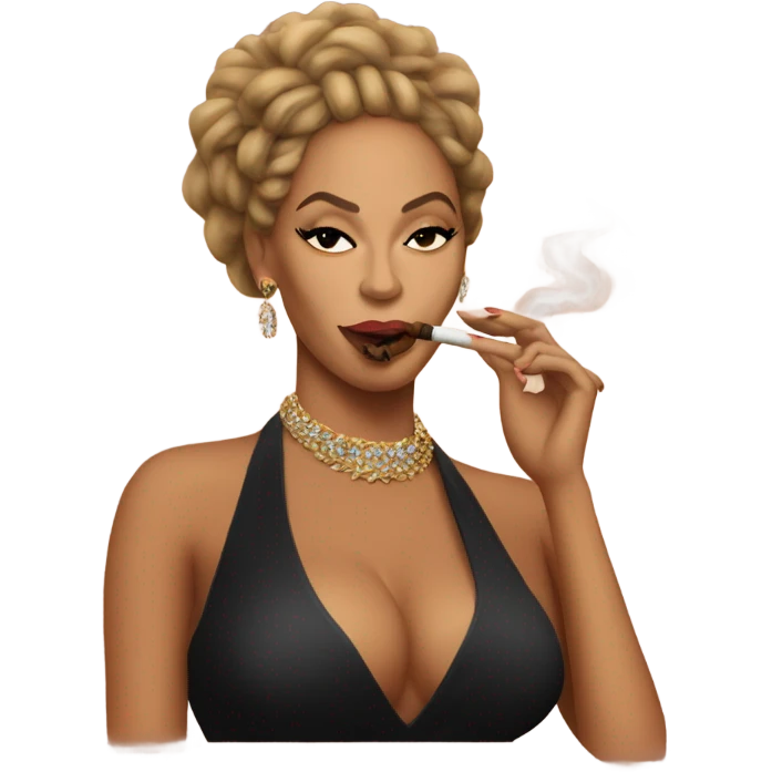 beyoncé with a cigar emoji