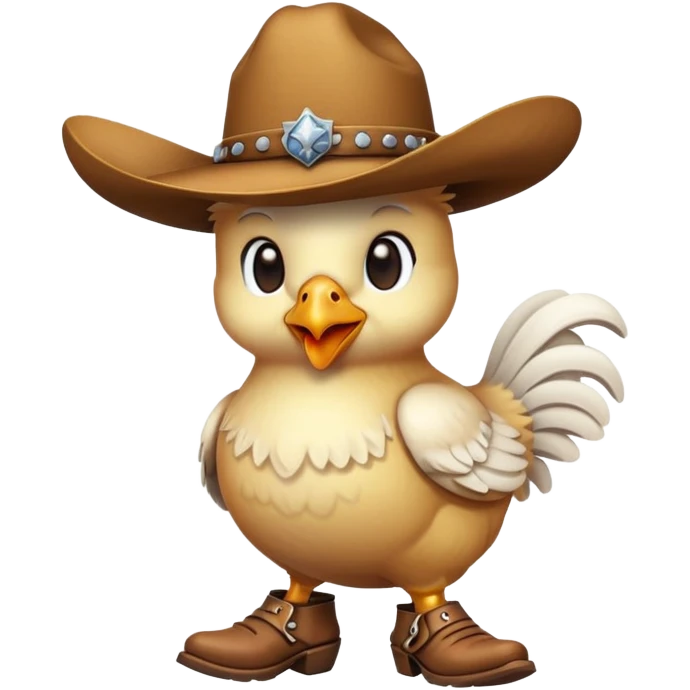 chicken with cowboy hat and boots emoji