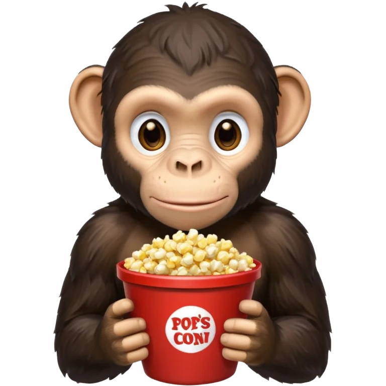 a chimpazy holding a bucket of popcorn emoji