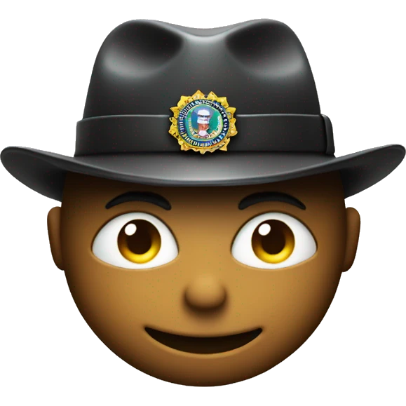 smirk face with fbi hat on emoji