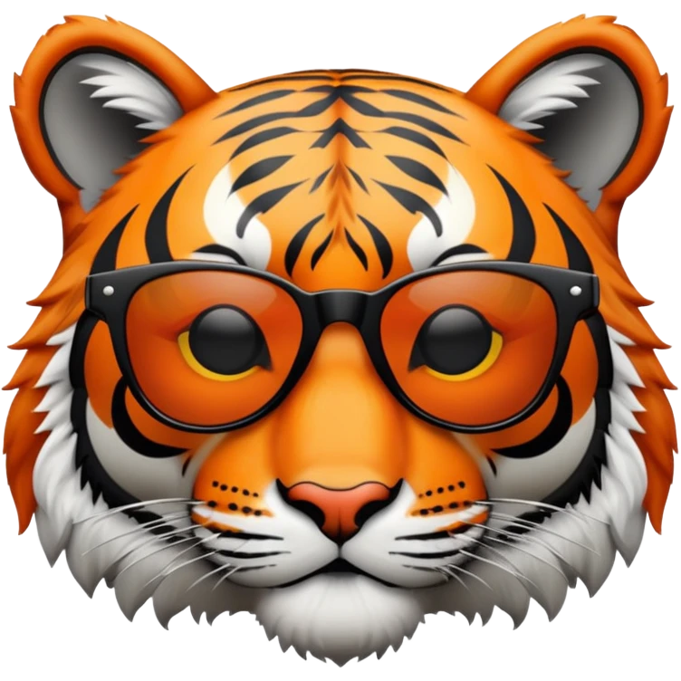 tiger head with dark lens sunglasses emoji