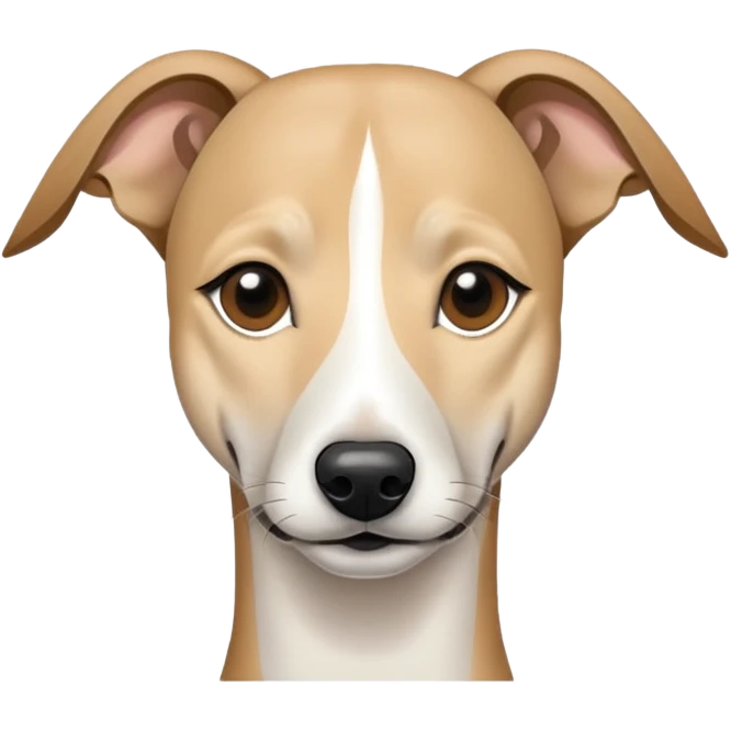 A whippet doing a side eye emoji