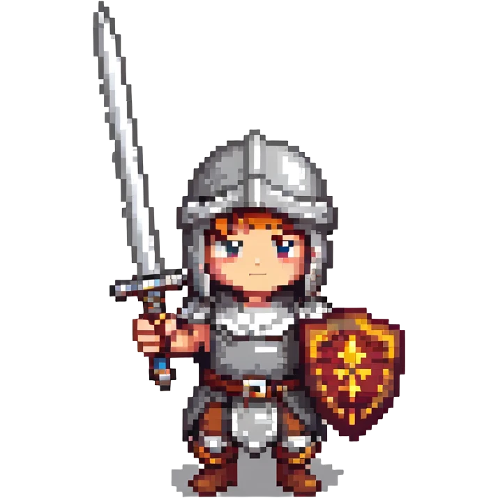 retro fantasy warrior with sword emoji