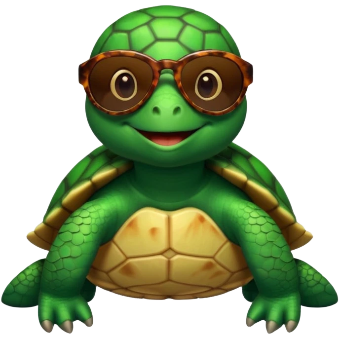 A turtle wearing sunglasses emoji