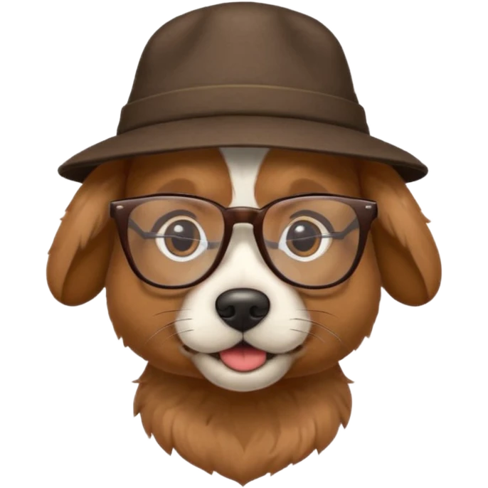 dog wearing a hat and glassess emoji