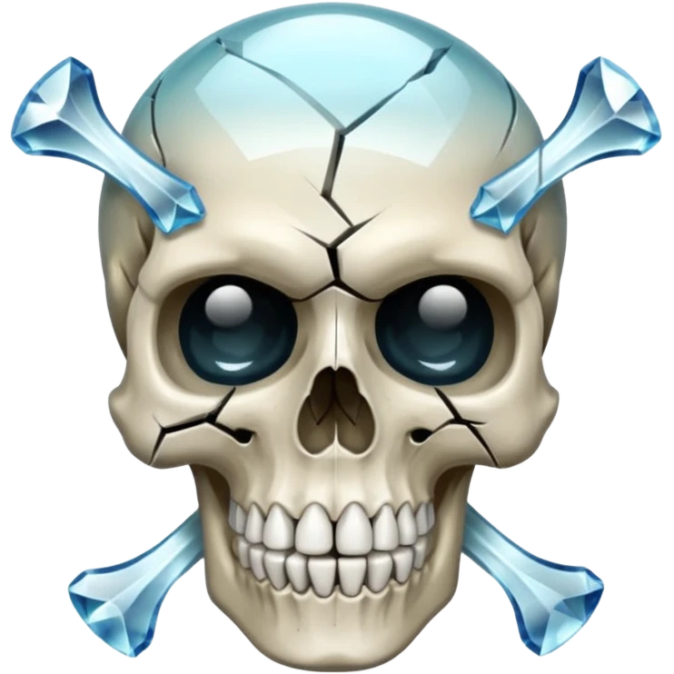 make the bow be holding the skull together make the skull see threw crystal emoji