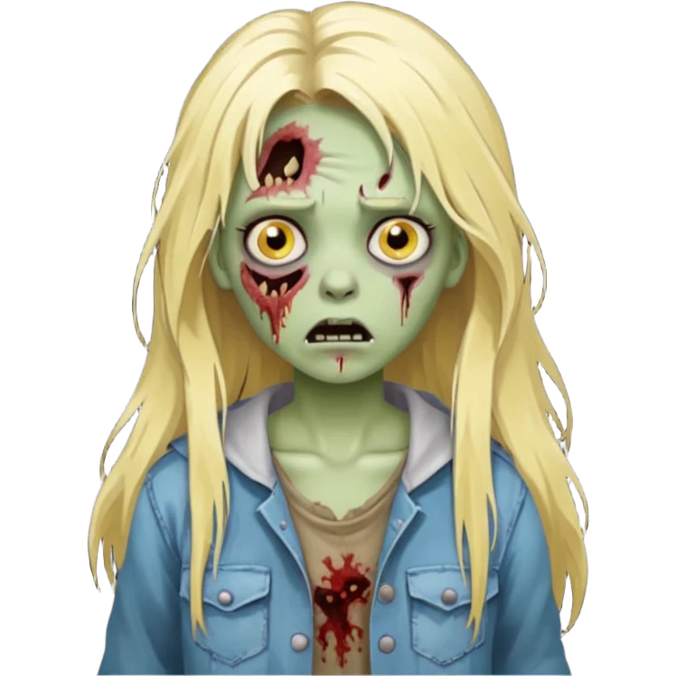 girl zombie with long blonde hair emoji