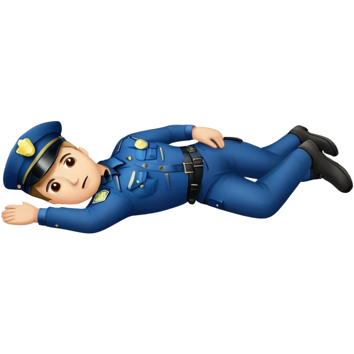 one police officer laying dead on the ground emoji