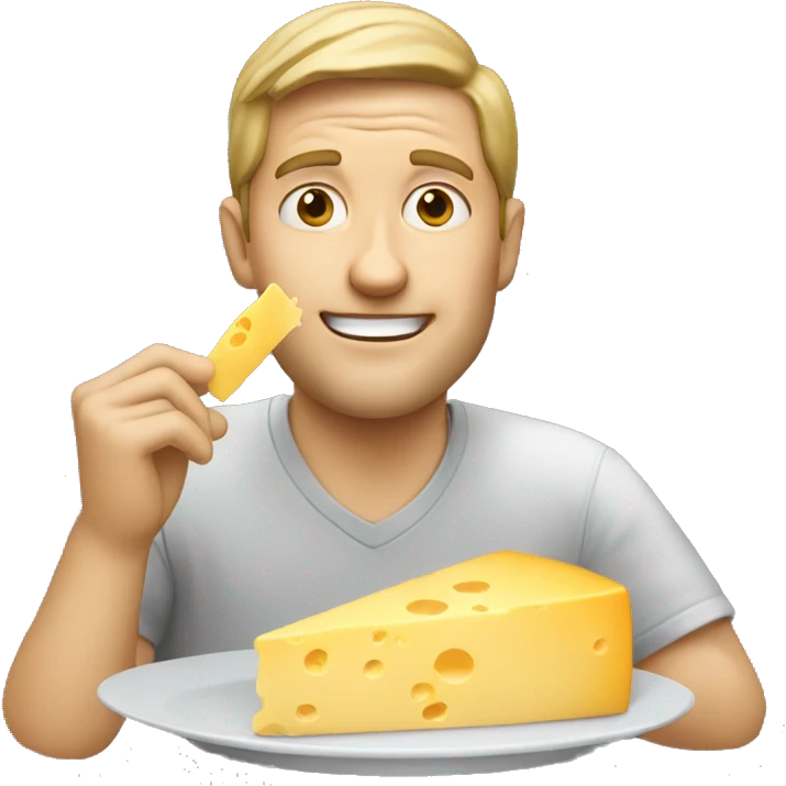 white man eating cheese emoji