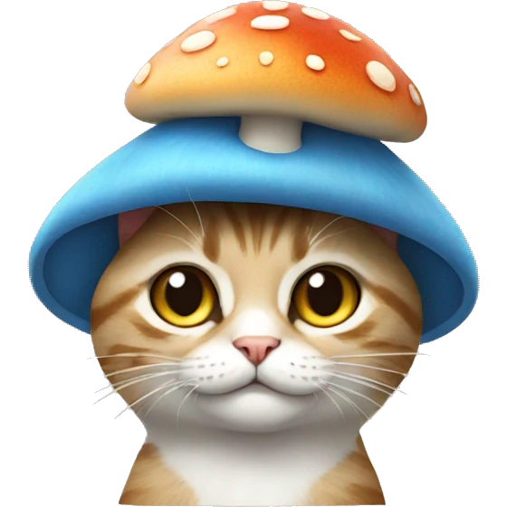 cat with mushroom hat emoji