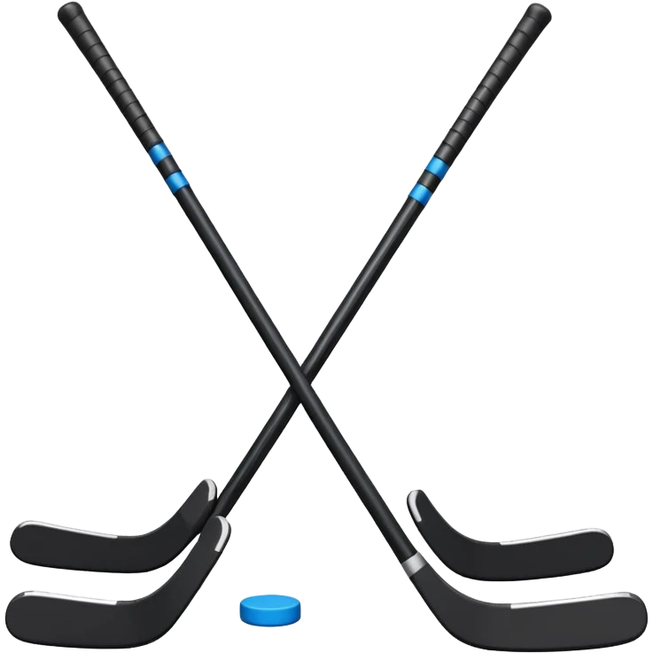 two hockey sticks crossing and a puck like the original apple hockey stick emoji emoji
