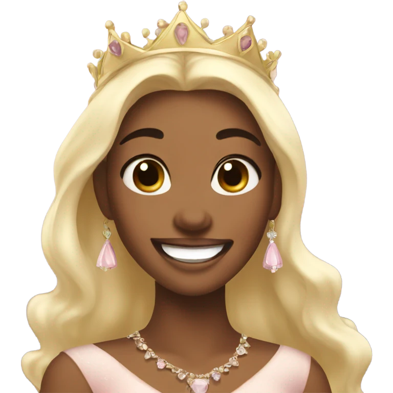 Princess using skincare and laughing  emoji