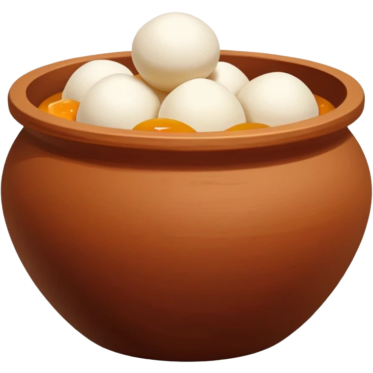brown clay pot matka filled with rasgulla sweets emoji