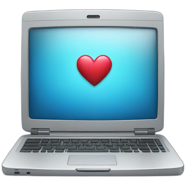 laptop with a heart in the monitor emoji