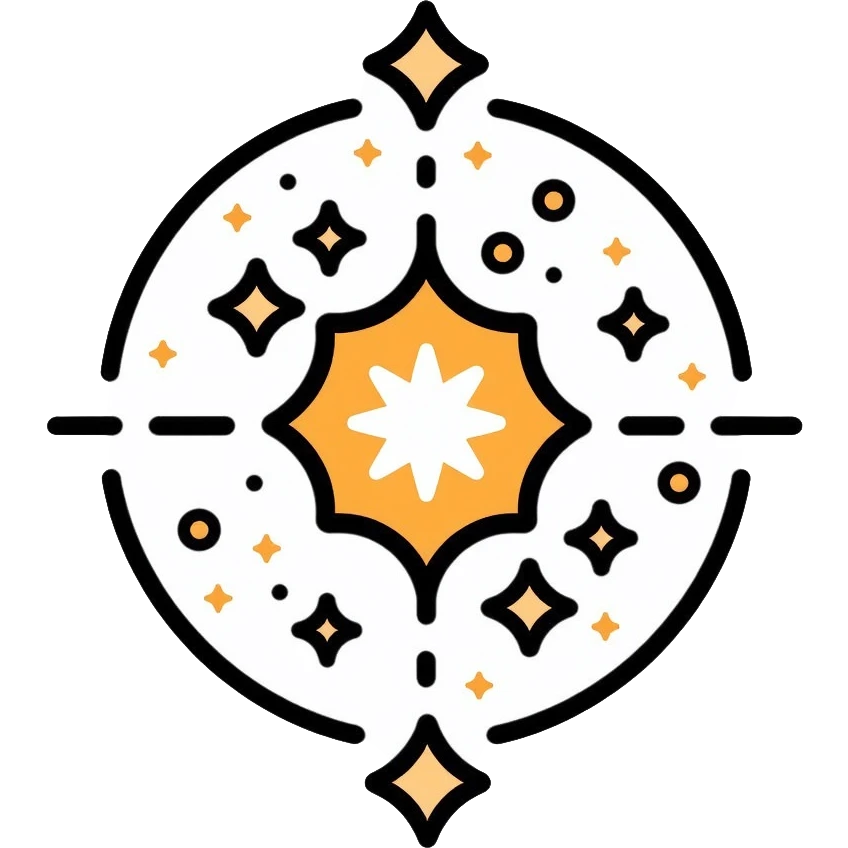 destiny symbol with stars and cosmic elements representing fate emoji