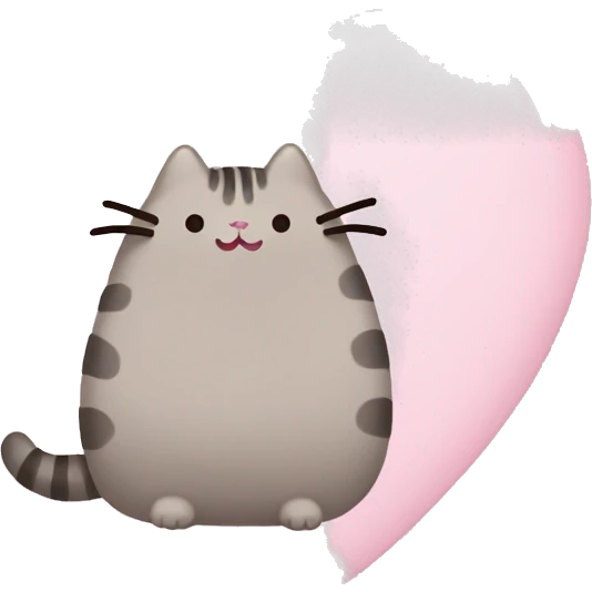 pusheen light pink heart emoji