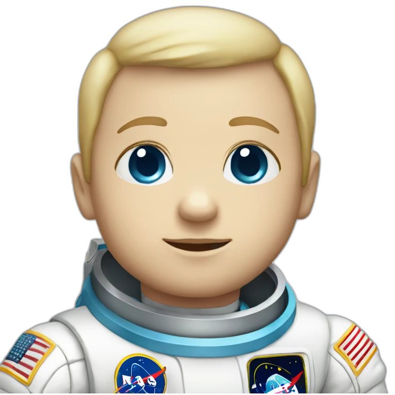 white baby blue eyes astronaut body emoji