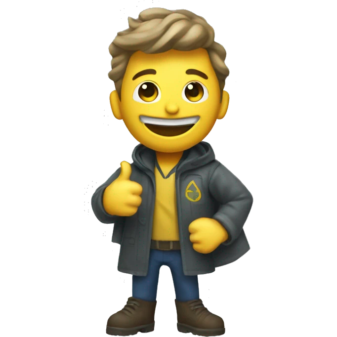 Fallout thumbs up guy wearing a raincoat emoji