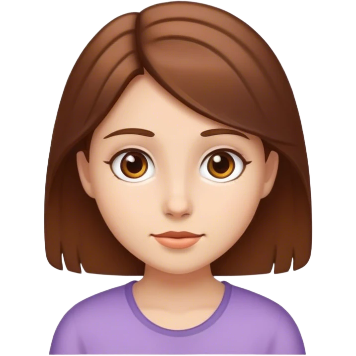 Girls face, brown hair emoji