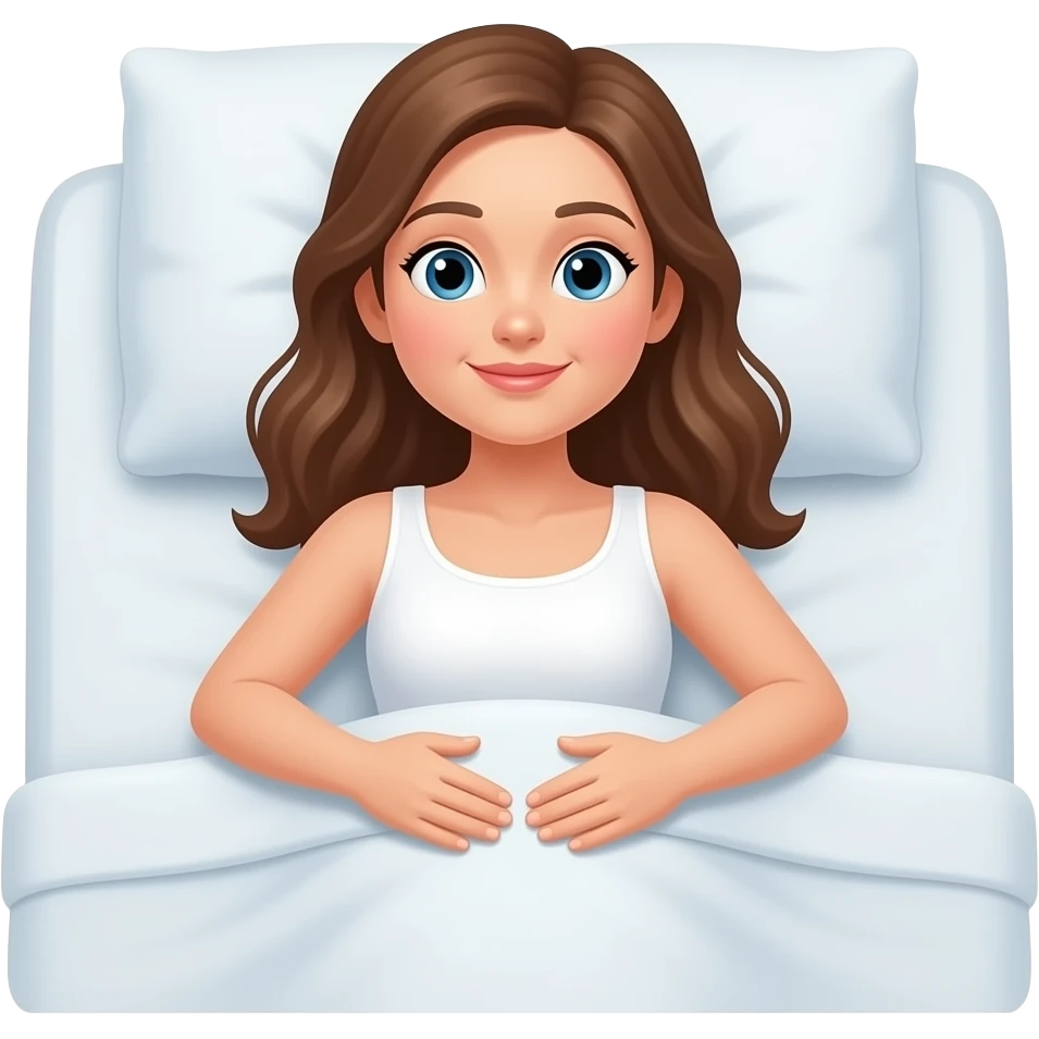 woman massaging a Abdomen woman laying on her back on a bed with no sheet emoji