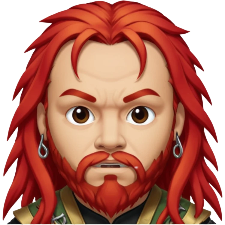 Max Cavalera with long red hair, light skin emoji