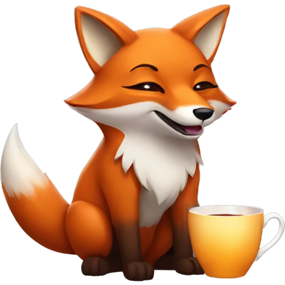 a fox with hot tea emoji