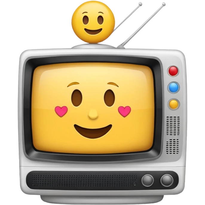White Tv with an globe with emojis emoji