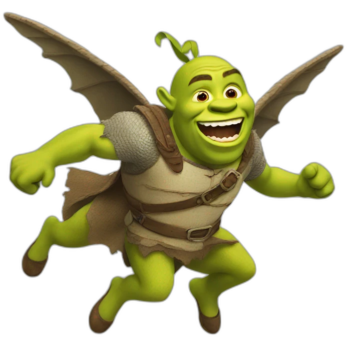 Flying shrek emoji