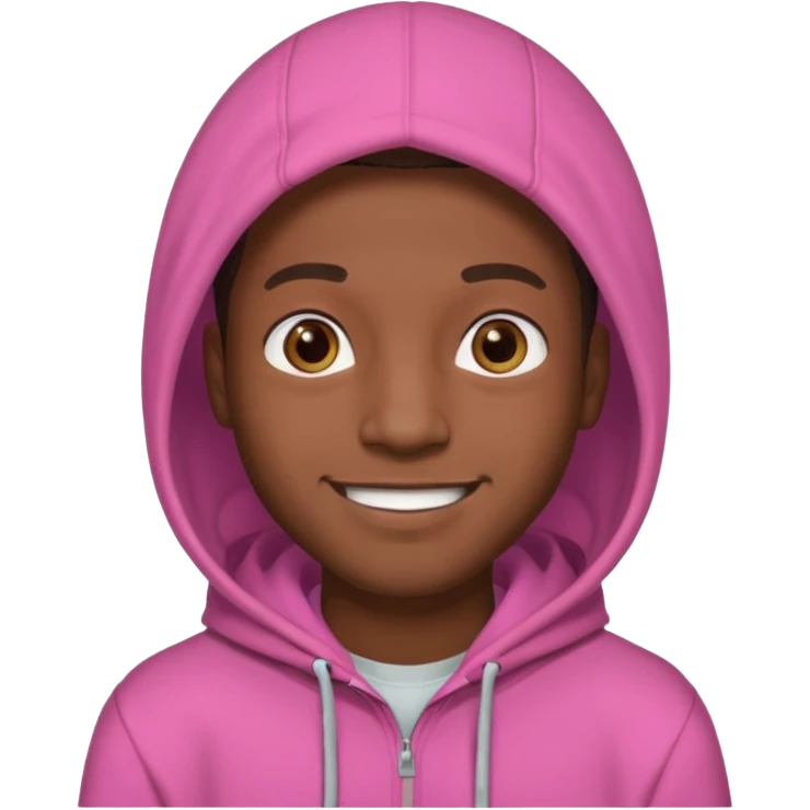 black man in pink hoodies emoji